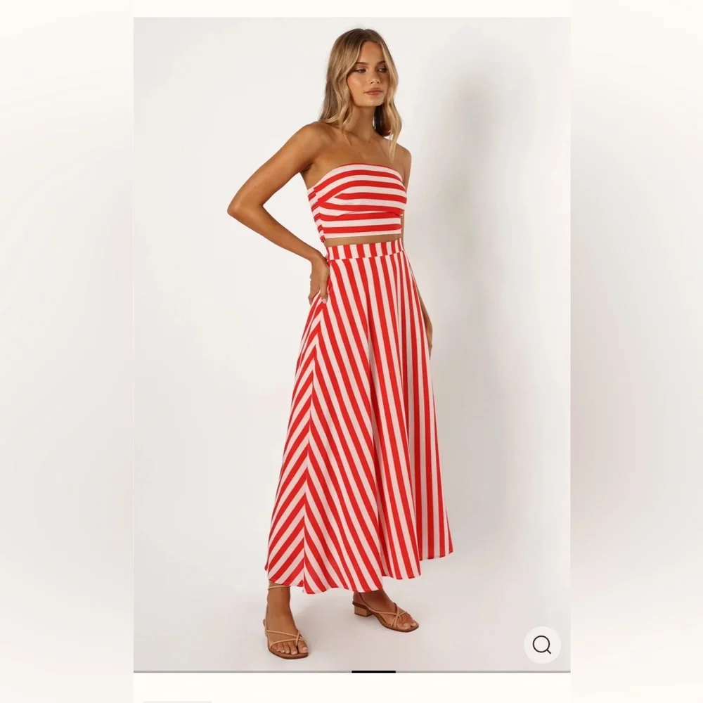 Petal and Pup Elijah Set - Red White Stripe Size M Two Piece Set - Picture 6 of 13